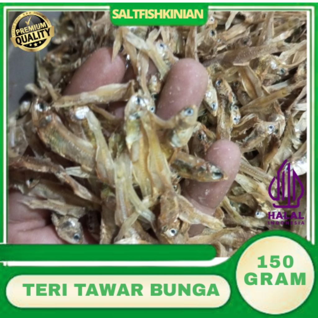 ikan asin teri tawar bunga 150 Gram/ikan asin/ikan teri tawar bunga