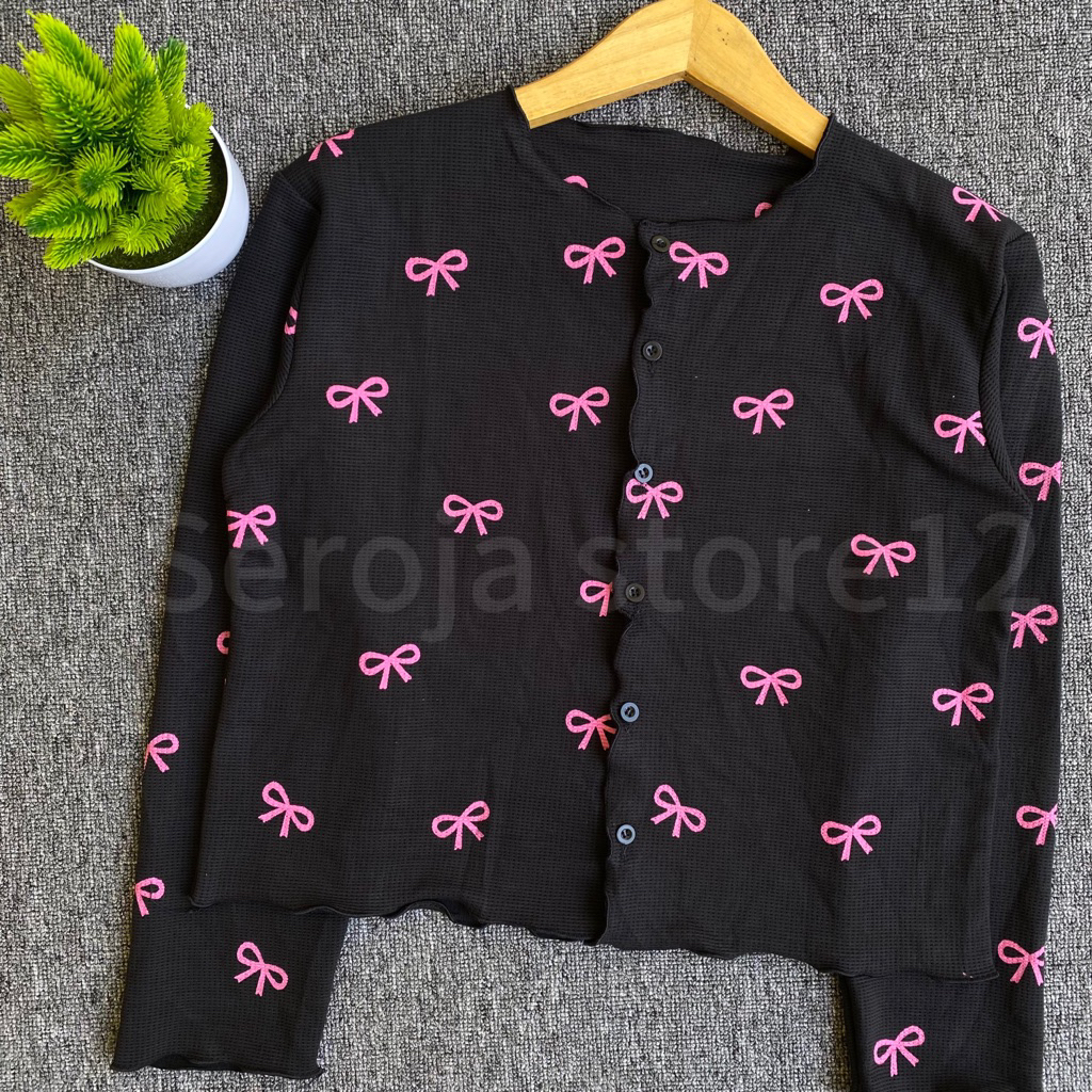 Cardigan motif wanita korean style/ Cardigan rajut wanita panjang