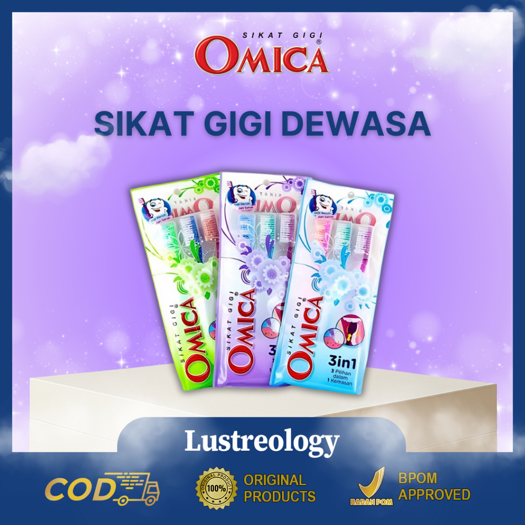 Sikat Gigi Dewasa OMICA 3 IN 1 SIKAT GIGI FAMILY SOFT DOT MPAI