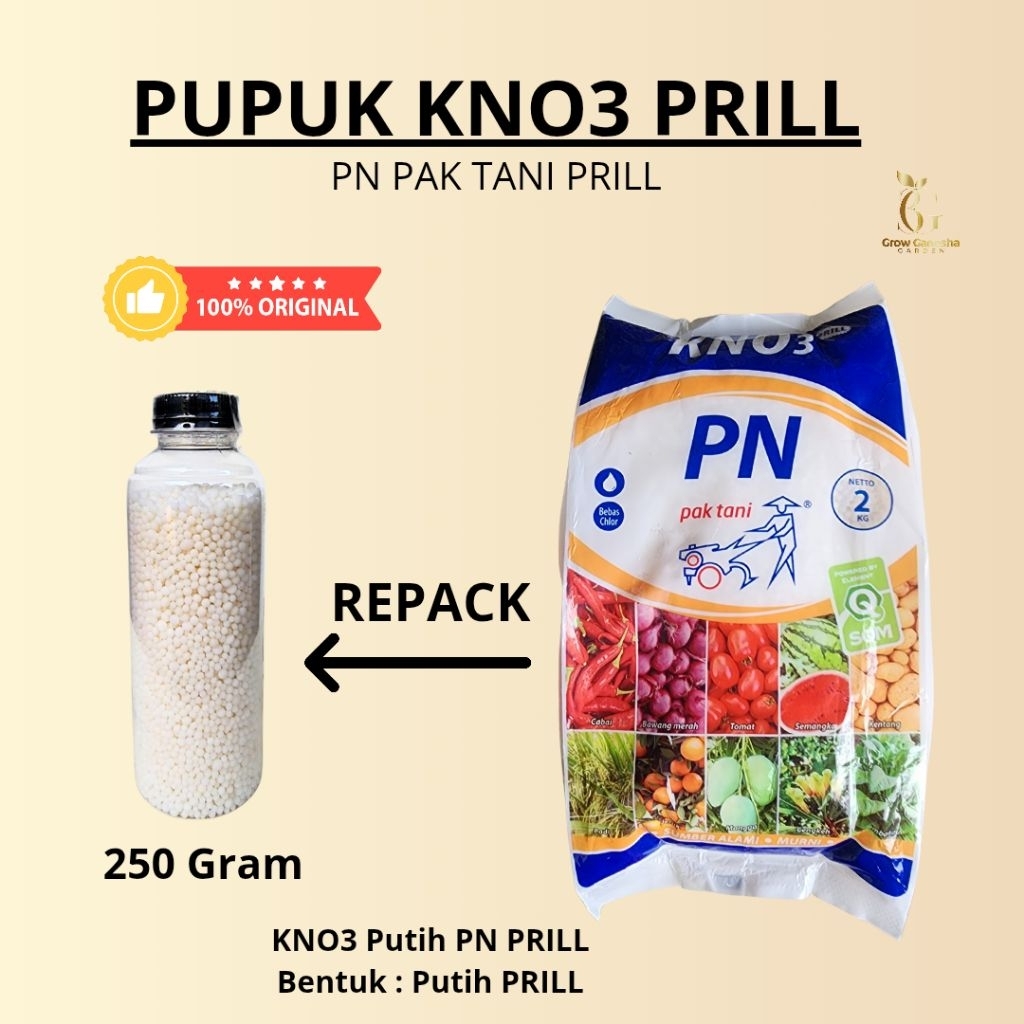 PUPUK KNO3 PRILL PAK TANI || PN PAK TANI PRILL || BENTUK PRILL || ORIGINAL || REPACK || 250 GRAM