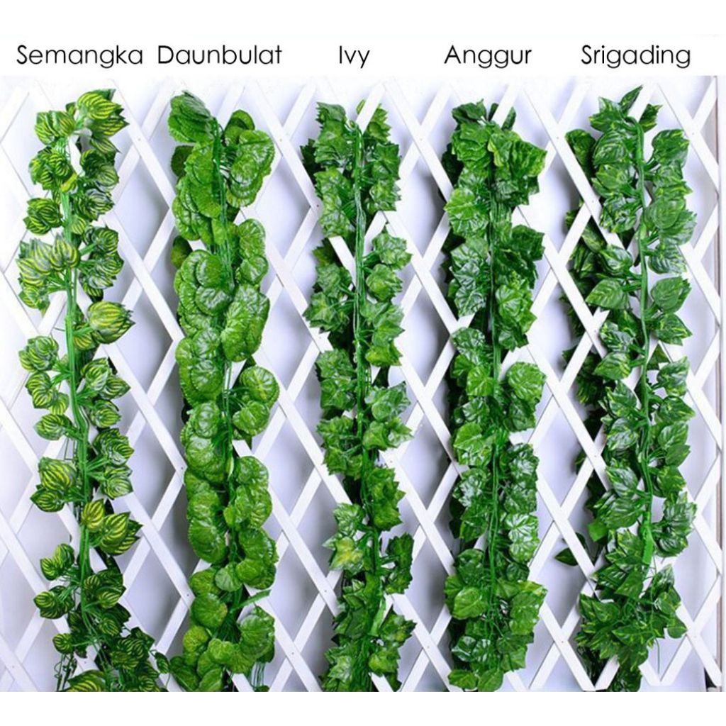 daun rambat plastik kecil dekorasi rumah kafe panjang 2 meter