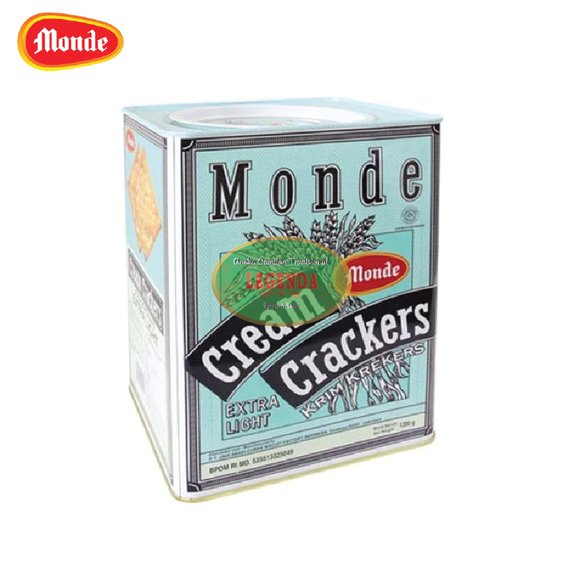 Biskut Malkist MONDE Tin Cream Crackers 1200 Gr Gram / 1.2 KG Kilogram Kaleng Persegi Malkis Krim Cr