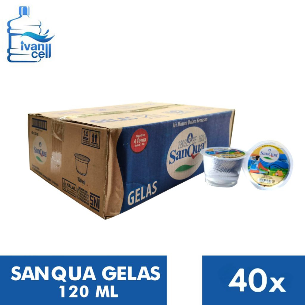 [INSTANT]  (1 DUS) SANQUA GELAS 120 ML isi (40 GELAS ) - ORIGINAL 100%
