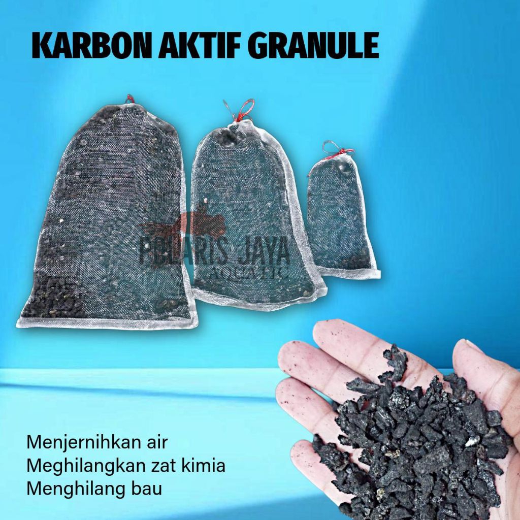 KARBON AKTIF ARANG MEDIA FILTER AQUARIUM KOLAM 100,500GRAM
