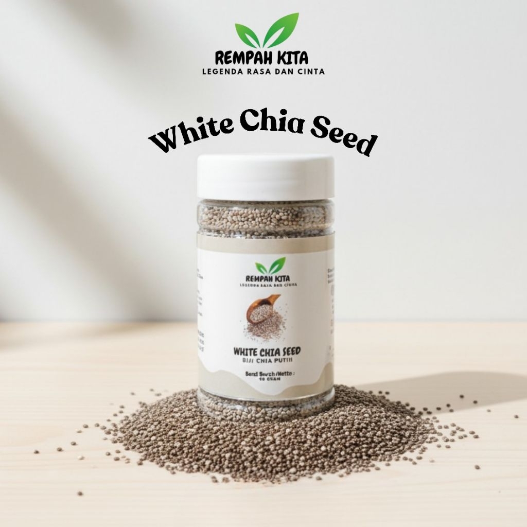 REMPAH KITA - Biji Chia Putih / White Chia Seed - Kemasan Botol 80 Gram
