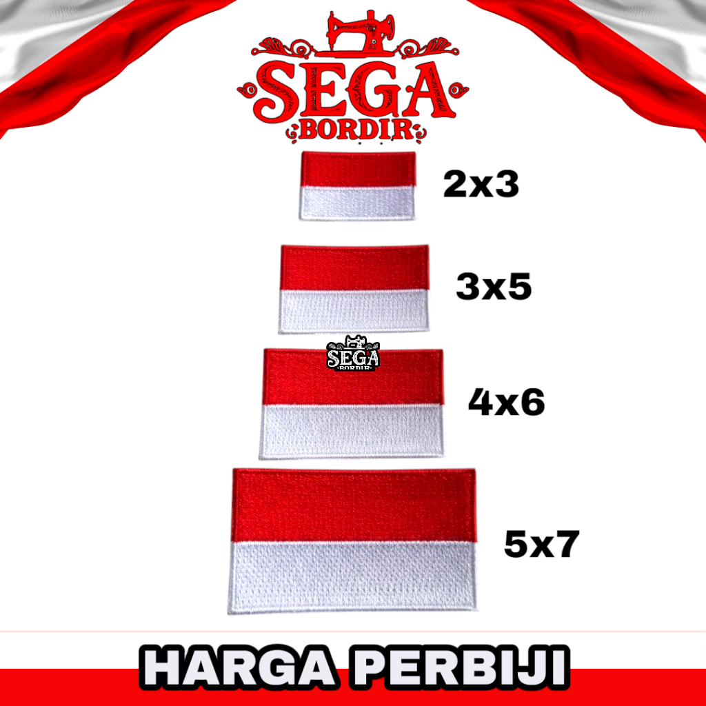 Badge merah putih bordir / bed merah putih bordir