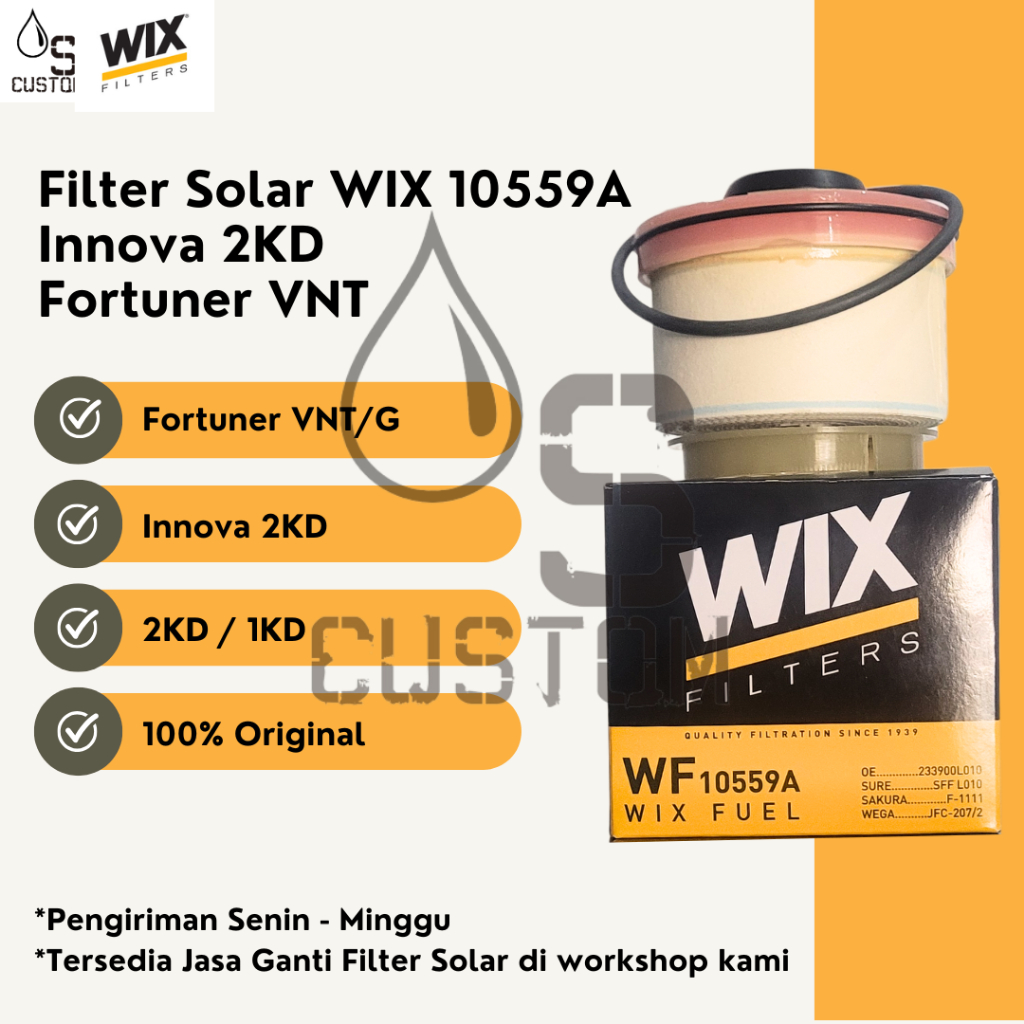 Filter Solar Innova Fortuner Hilux 2KD WIX Original