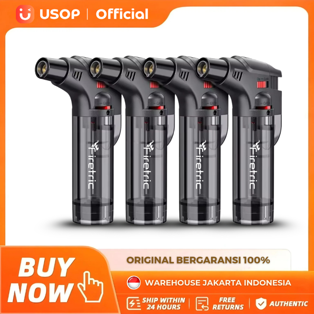 Original Firetric Korek Api Jumbo Blow Torch Jet Gas Butane Anti Angin Survival Matches