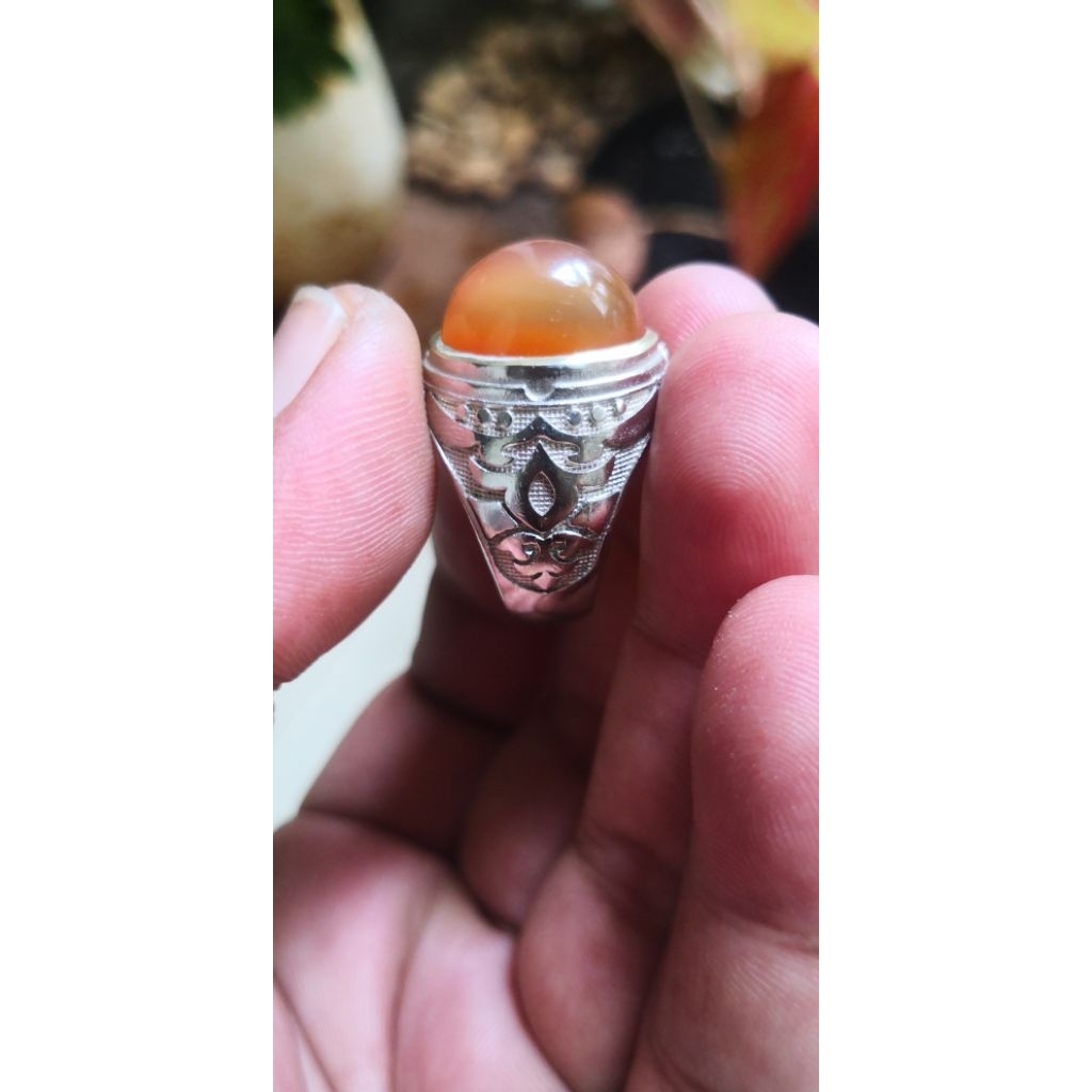 Cincin Batu Nukleus Alas Orange BUKAN bacan kalimaya pirus ruby safir pandan ijo garut lumut kecubun
