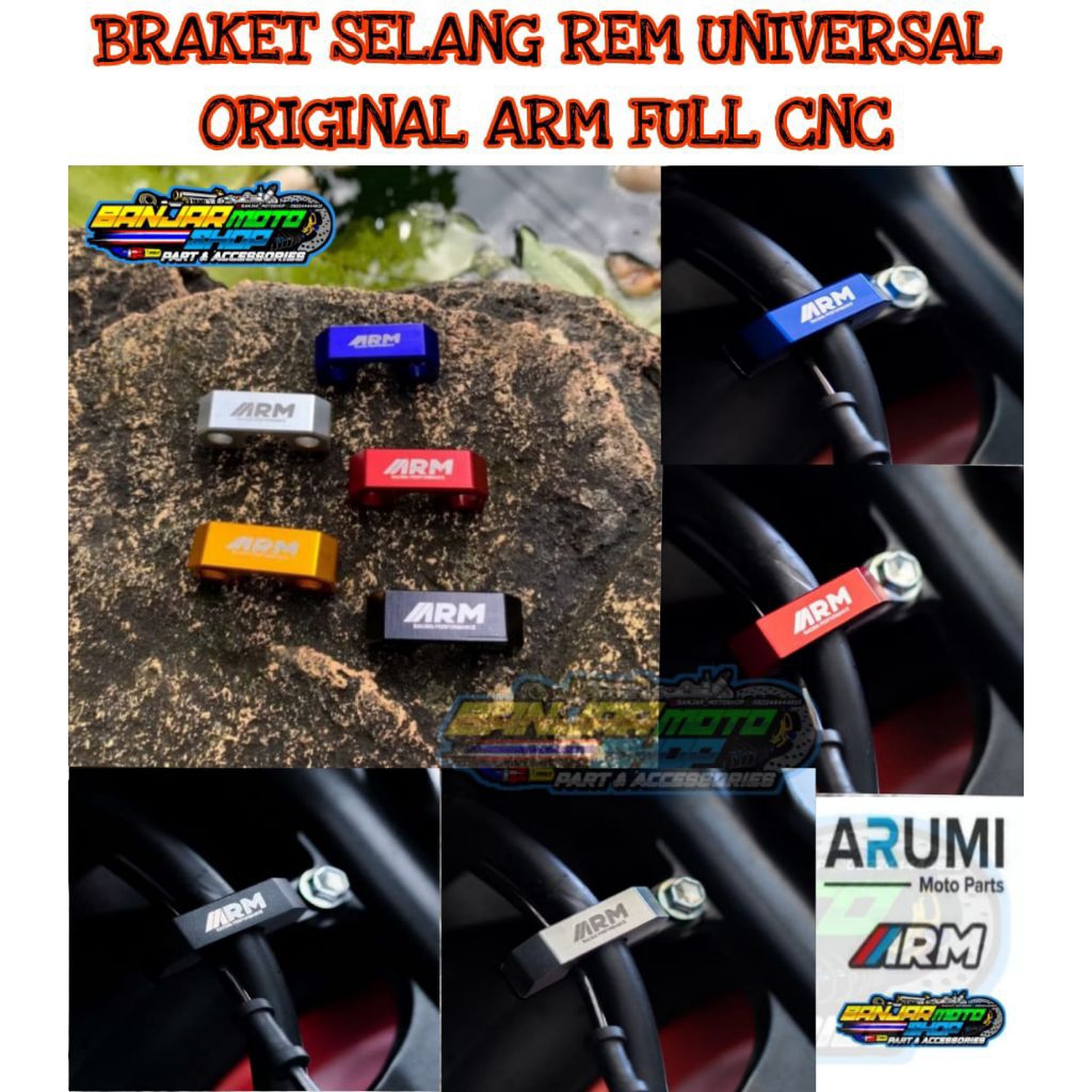 (ARM) BRAKET SELANG REM UNIVERSAL FULL CNC ORIGINAL ARM / BRACKET SELANG REM MATIK BEBEK