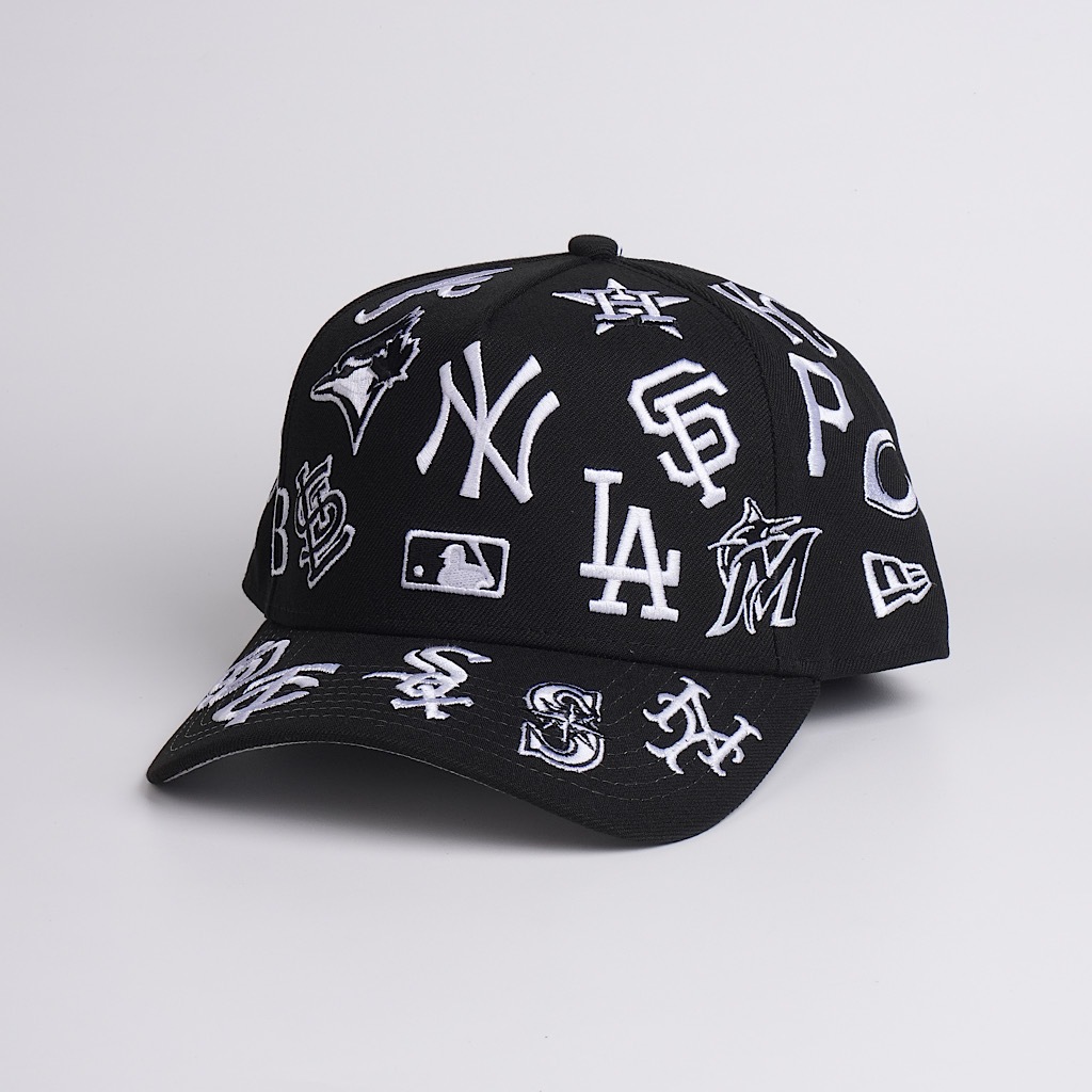 Topi New Era Original MLB All Over Leagues Black White