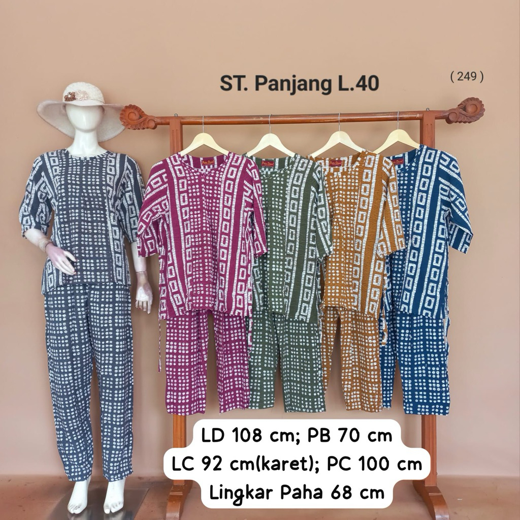Setelan Batik Lengan 3/4 by Putri Diana LD 108 cm Resleting depan Busui Friendly