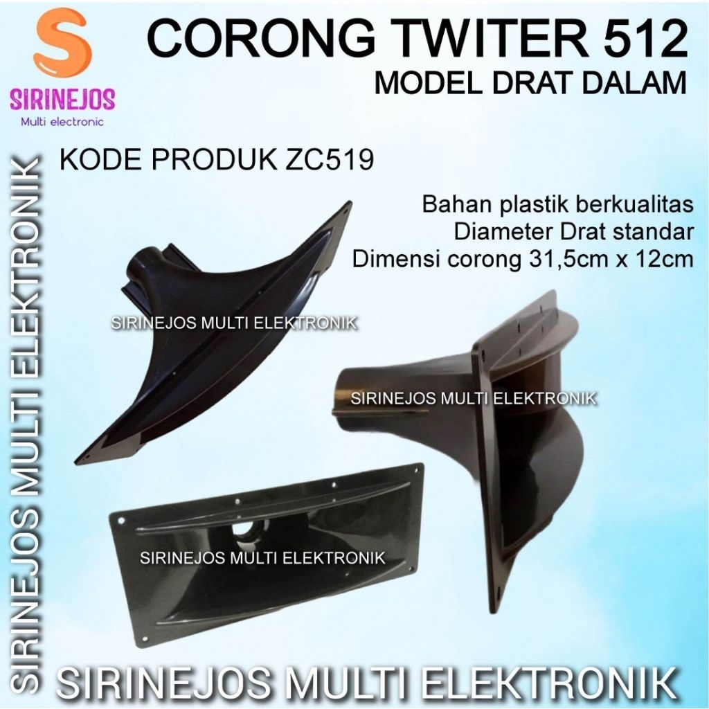 CORONG TWITER 512 31X12 CM UNTUK BOX 12IN ZC519 DAUN TWITER HORN TWITER TWEETER MODEL DRAT