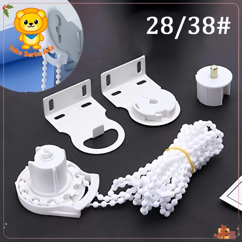 1 Set Rroller Blind Head Blind Roller Jendela Bead Chain +Bracket Roller Blind Roller Blind Chain Un