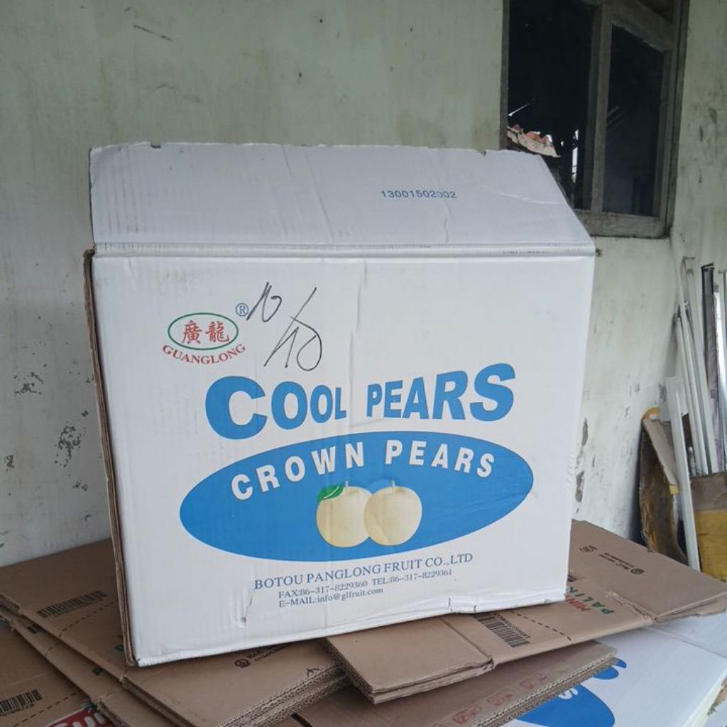 Kardus buah pear // kardus bekas buah pir // kardus buah