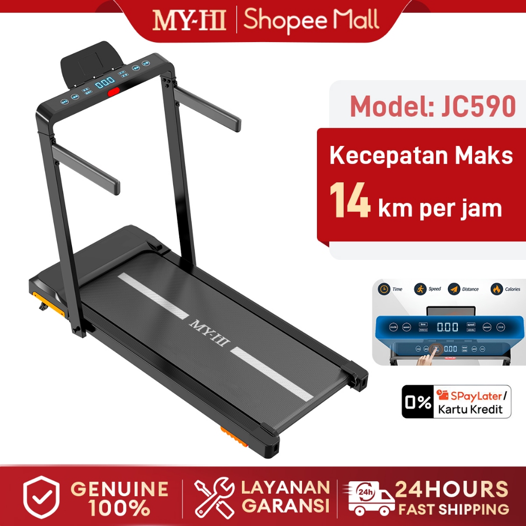 MY-HI Treadmill electric low watt JC590 Treadmill Portable incline elektrik lipat Walking PadRunning