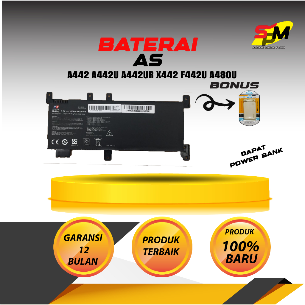 Baterai Asus A442 A442U A442UR X442 F442U A480U