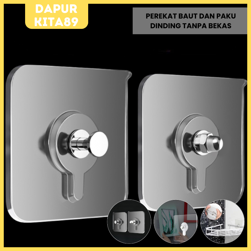DK89 Perekat Baut Dinding Tanpa Bor dan Paku Tanpa Bekas / Gantungan Baut Tempel Hook Tanpa Bor