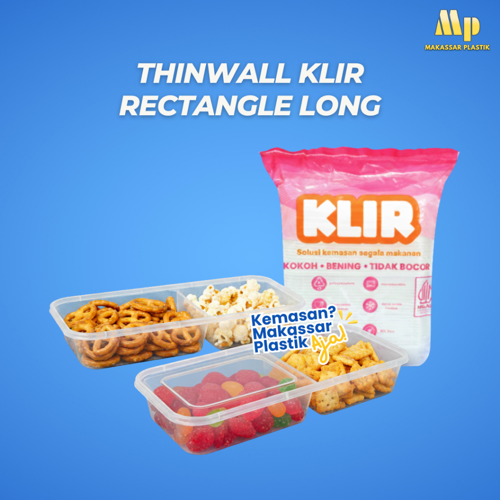 Thinwall Rectangle Long Klir @25 Pcs / Thinwall Klir