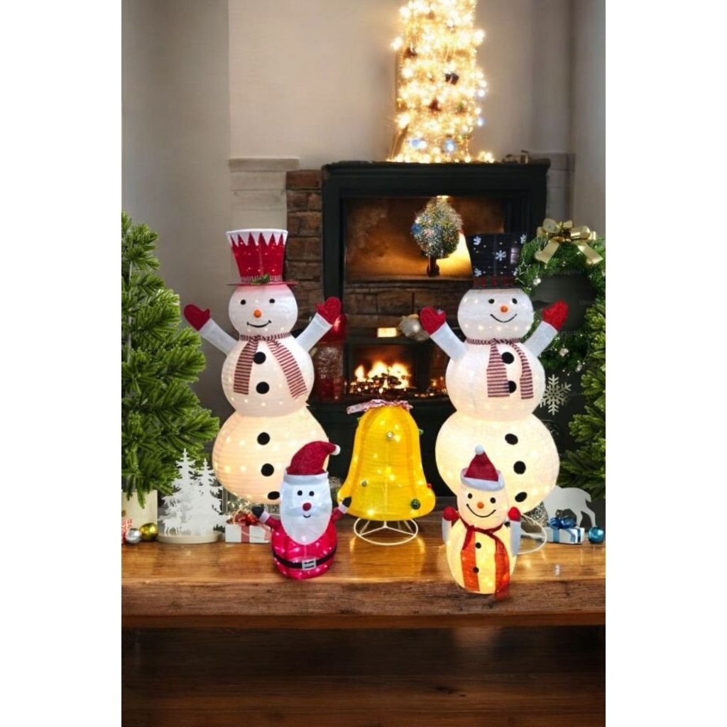 dekorasi pajangan hiasan natal/Christmas pop up snowman,Santa Claus Christmas bell/lonceng