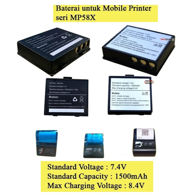 Baterai Printer Mini Portable Bluetooth Thermal MP58X
