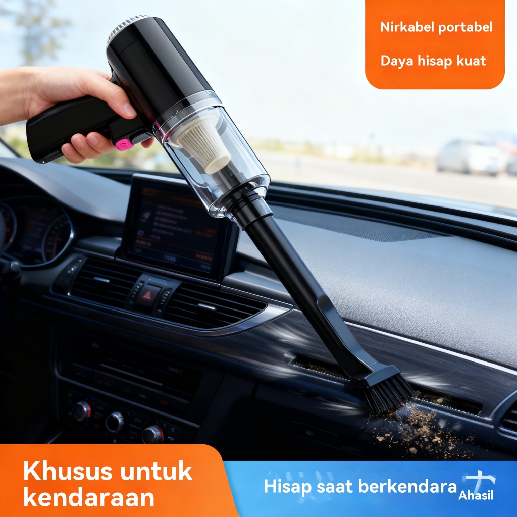 Vacuum Cleaner Mini Portable 2in1 Wireless Penyedot Peniup Debu Mobil Kasur Ruangan
