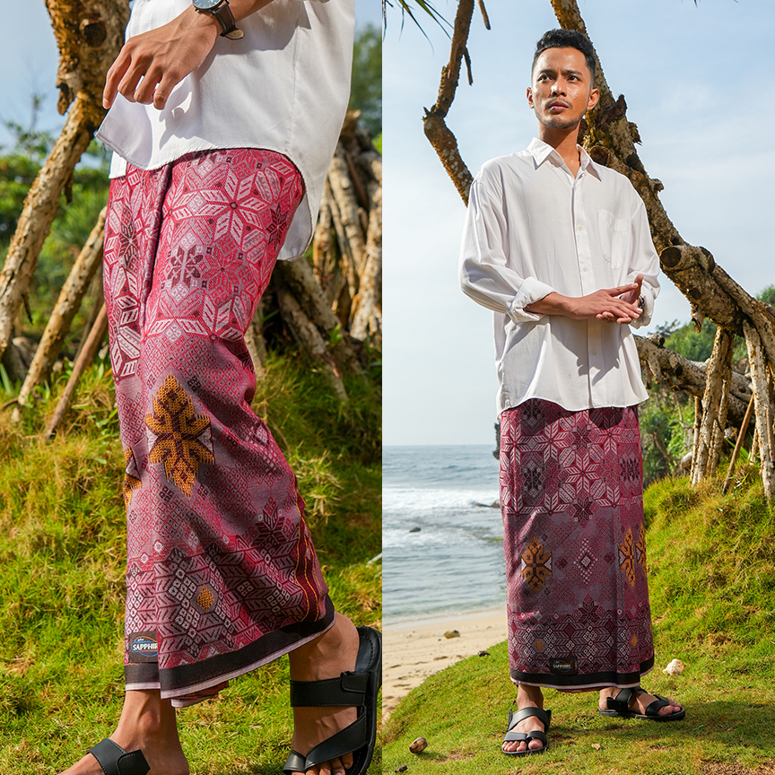 Sarung Sapphire Premium SKJ Kawung Jacquard