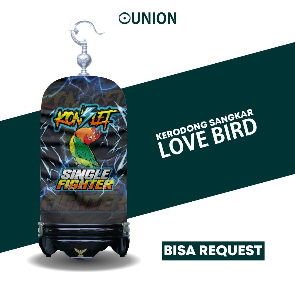 Lovebird  Kerodong Custom Full Printing Bahan Jersey Kandang Burung