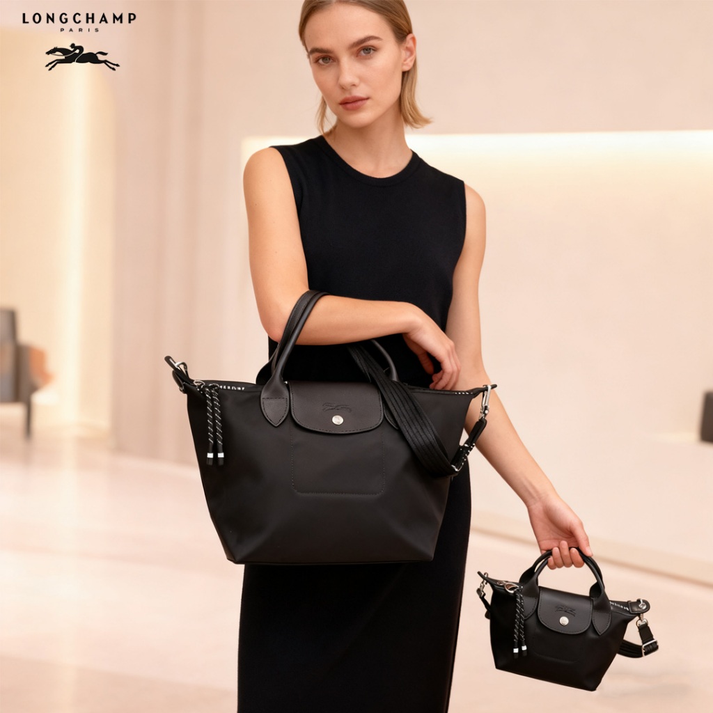 Tas Selempang Longchamp Energy Handbag Nylon Daur Ulang Tahan Air & Ringan S MINI Branded Bag Ready 
