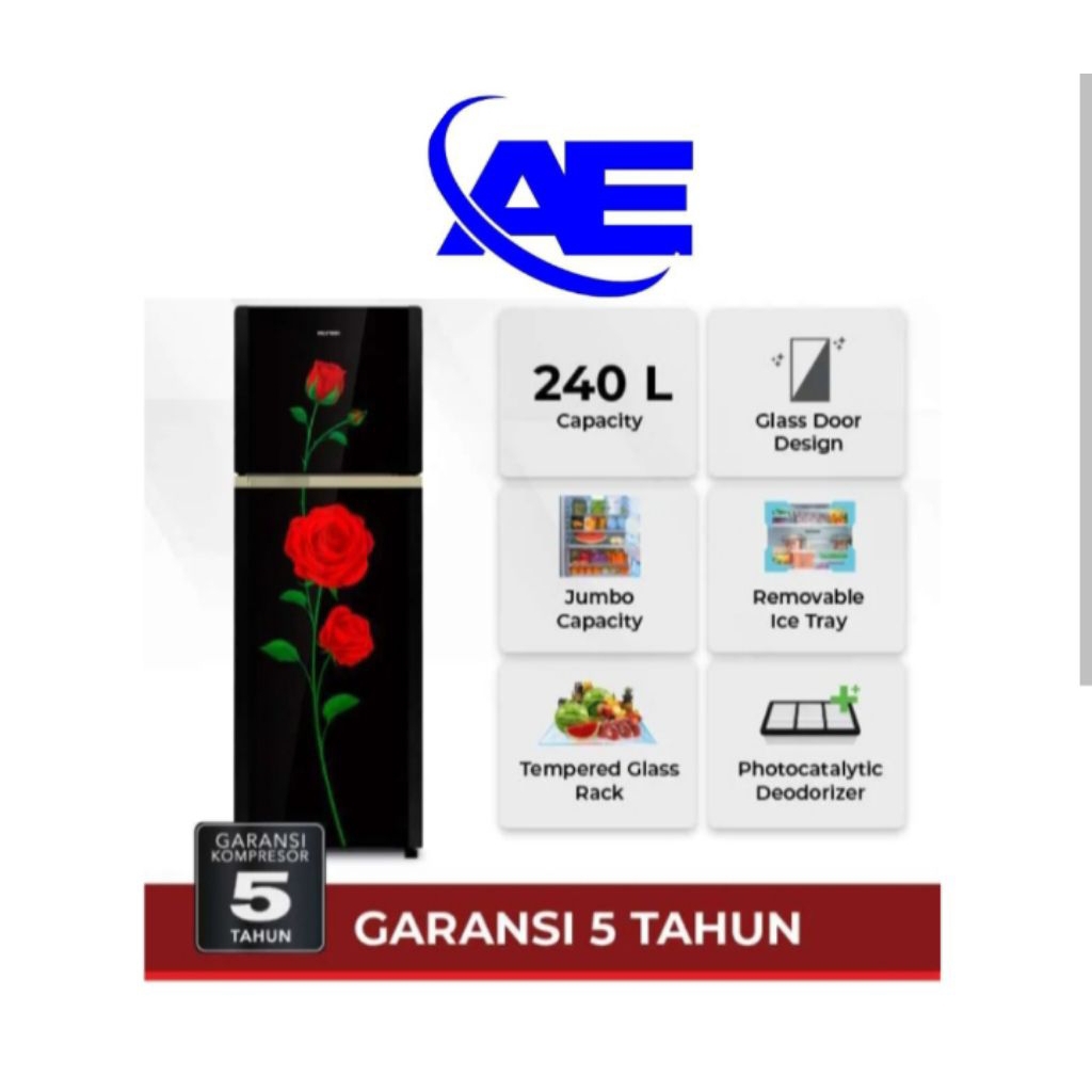 KULKAS POLYTRON BELLEZA VARIA PRM-28CRX/ DRX JUMBO 240LITER