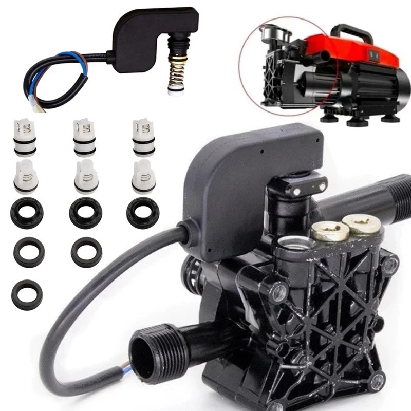 -IKIAELO- Switch Trigger Seal Sil Otomatis Piston Jet Cleaner Kepala Head Pump Inlet Valve Lakoni