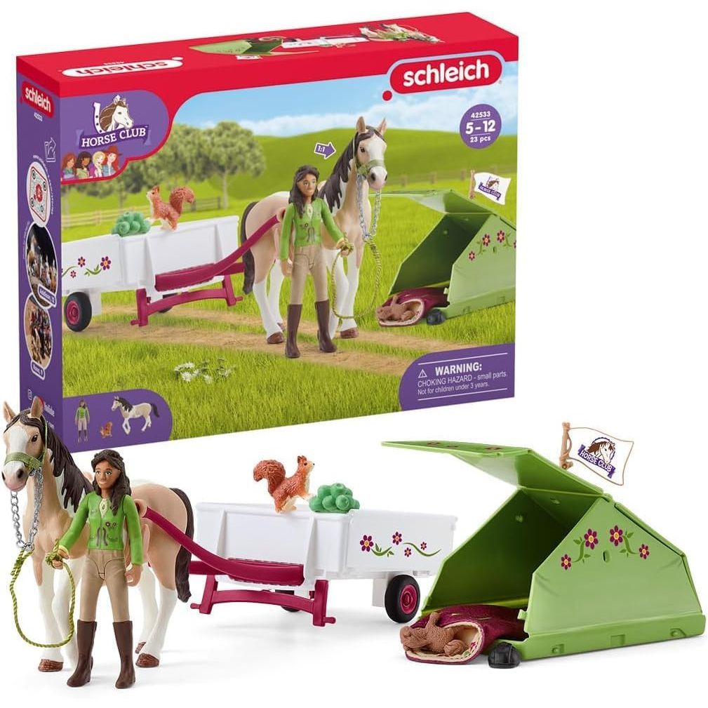 schleich HORSE CLUB 23-Piece Sarah's Camping Adventure Horse Playset