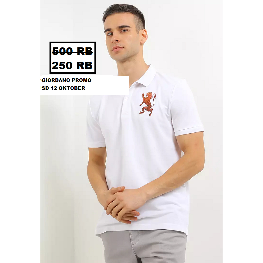 Baju Pria Giordano POLO Seri 3D LION 100% original store