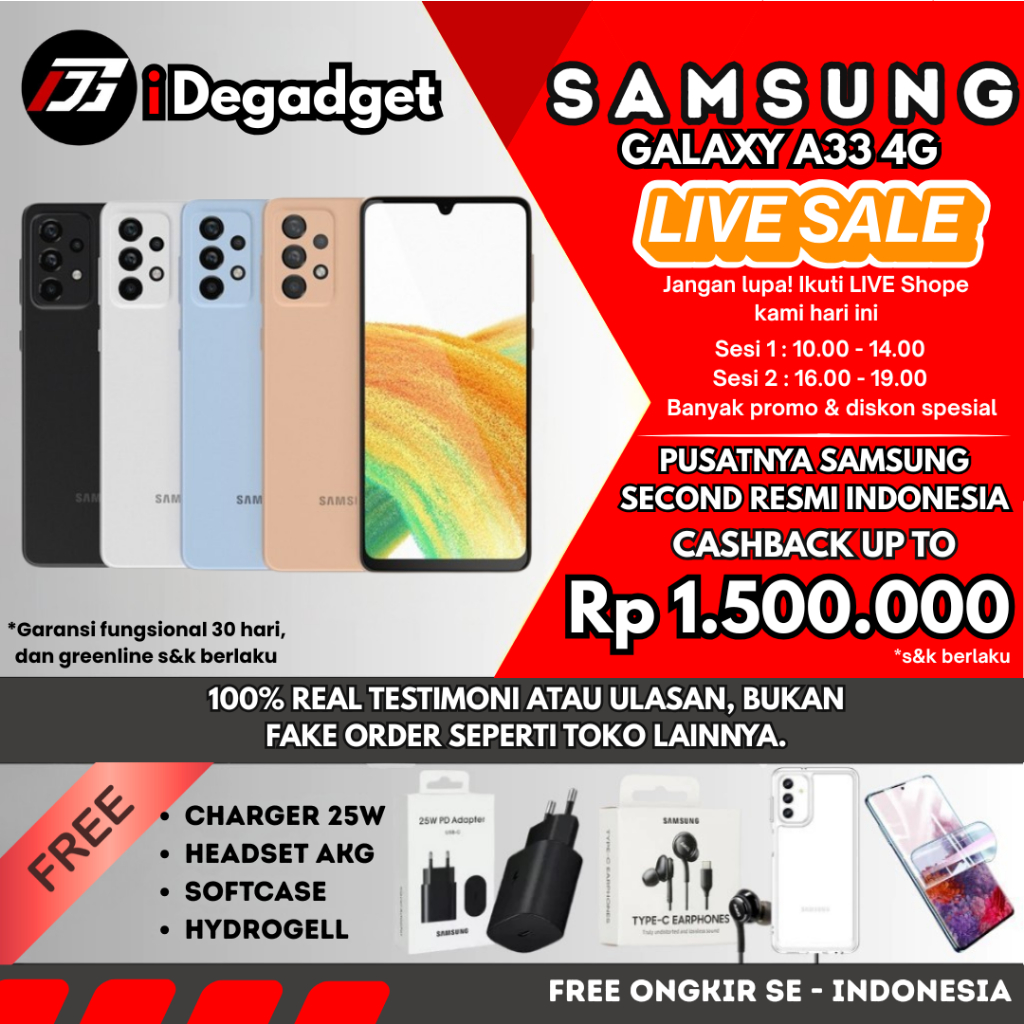 SEIN | Samsung Galaxy A33 4G 8/256 128GB Second Original Resmi