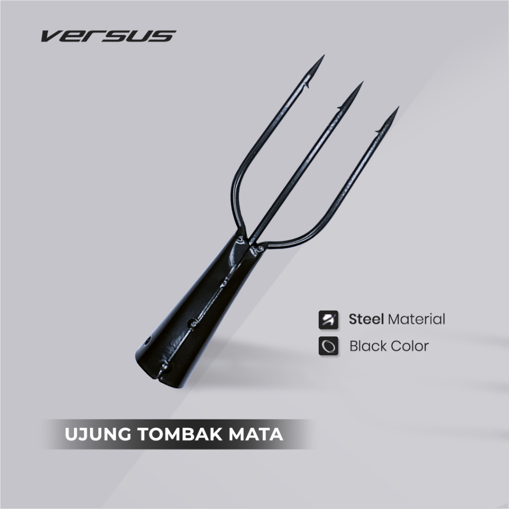 Ujung Tombak Mata – Aksesoris Tombak Ikan Bahan Baja Warna Hitam (No.3–5)