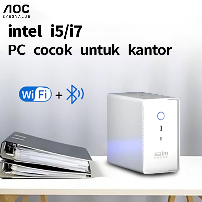 AOC PCIntel I5/I7 Mini PC Gaming Full Set ITX Mini Komputer Desktop Mendukung WIFI/Bluetooth, Keyboa