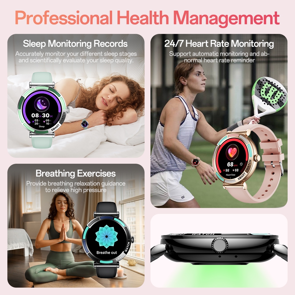 FAVORIT [2026 Baru] Aolon Lily R3 Smartwatch Wanita Original 41mm Bulat Kesehatan Wanita Smart Watch