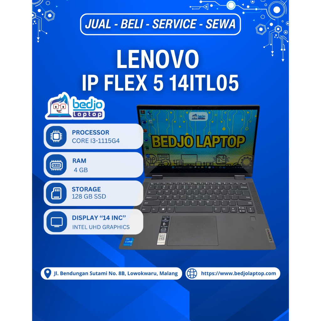 Laptop Lenovo IP FLEX 5 14ITL05 TERAWET Laptop Lenovo Touchscreen Cocok Untuk Design, Laptop Lenovo 