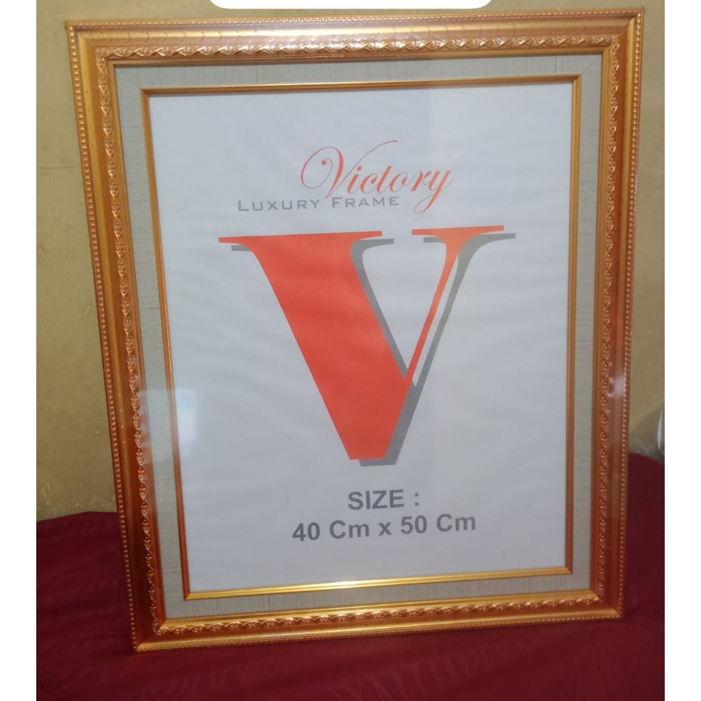Bingkai foto 40x50 ukir kayu + kaca