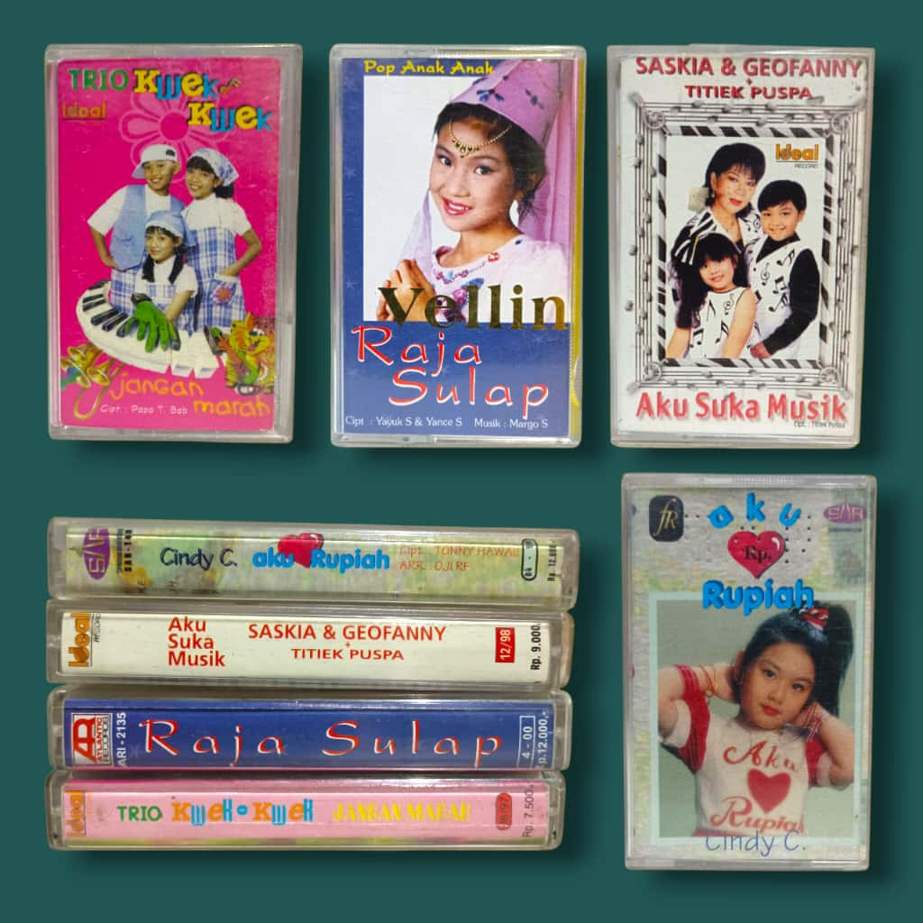 Kaset Pita Lagu Pop Anak Indonesia Lawas 90an - Kaset Tape Vintage Jadul Trio Kwek Kwek