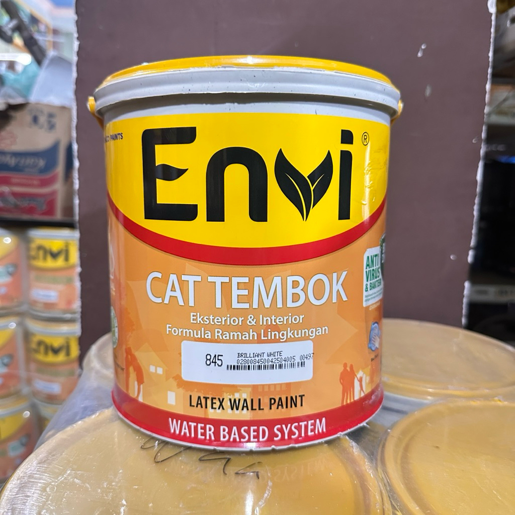 ENVI Cat Tembok Eksterior dan Interior 5Kg varian warna merah putih hitam hijau biru kuning cokelat 