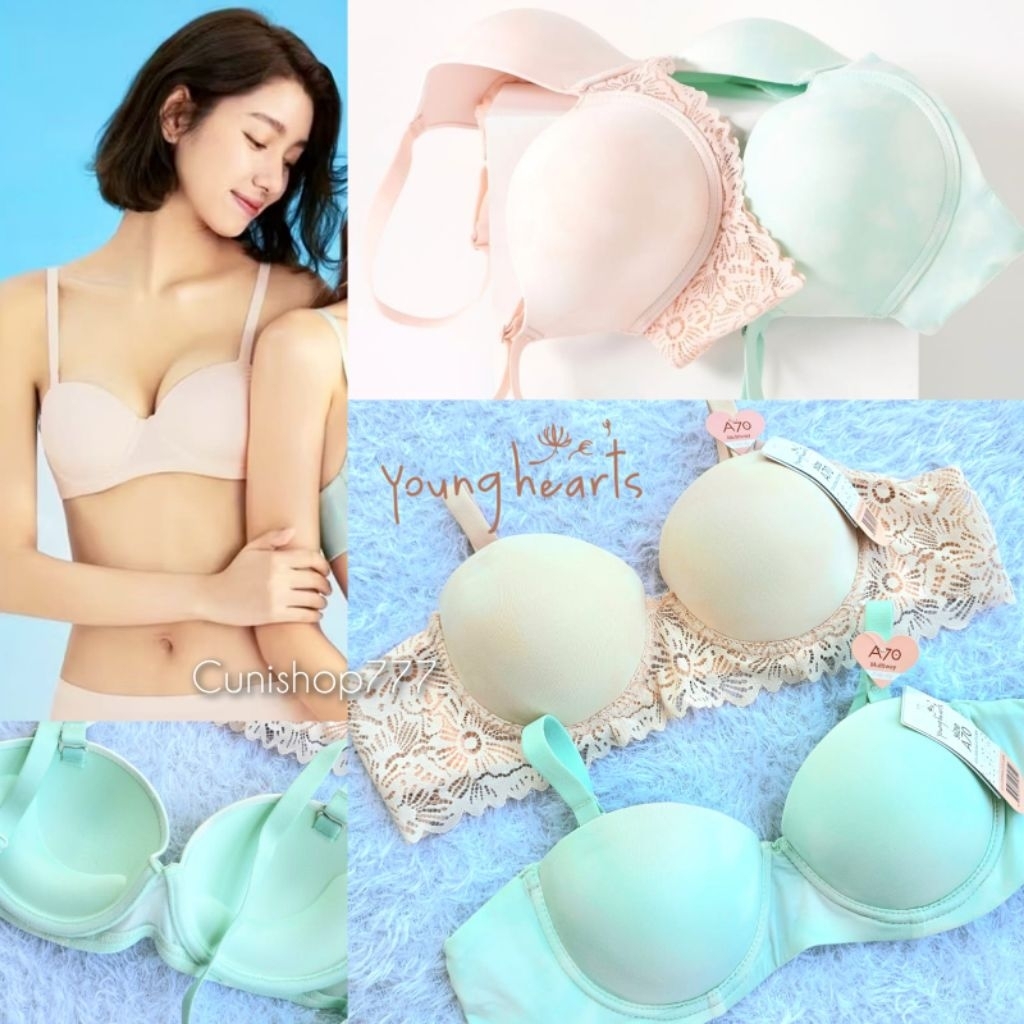 BRA YOUNG HEARTS PAKAI KAWAT BUSA PUSHUP 32A 32B 34A 34B 36A 36B 1/2 CUP KEMBEN BH PUSH UP BERKAWAT 