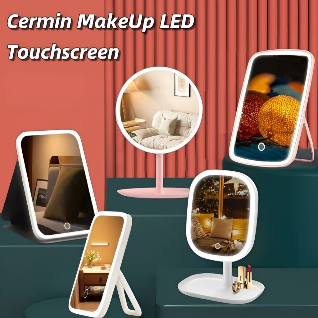 Cermin Lampu LED Rechargeable Tombol Touch Screen/Mirror Touch Screen Led•Cjstore•