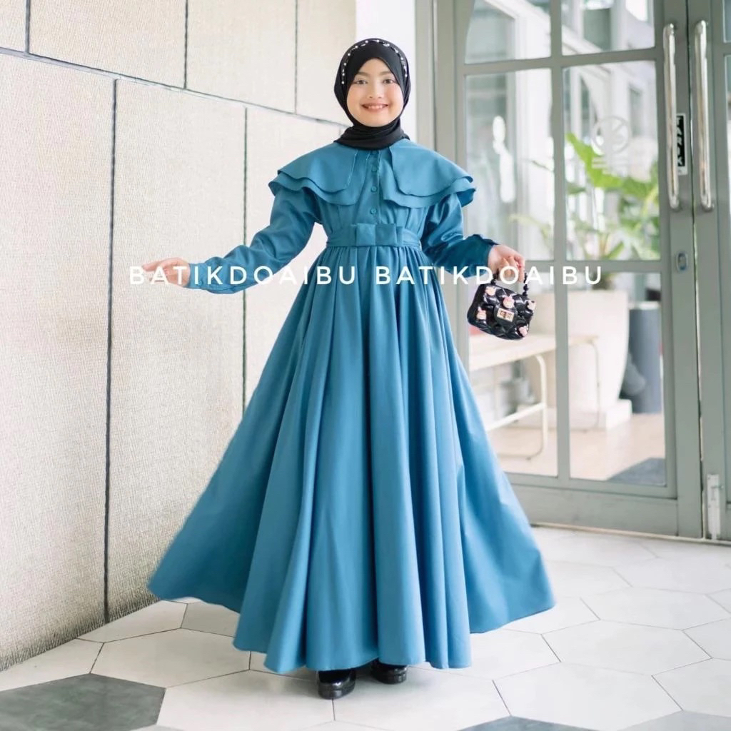 Gamis anak Amena - dress amena gamis anak bahan toyobo gamis polos dress korean gaun pesta anak pere