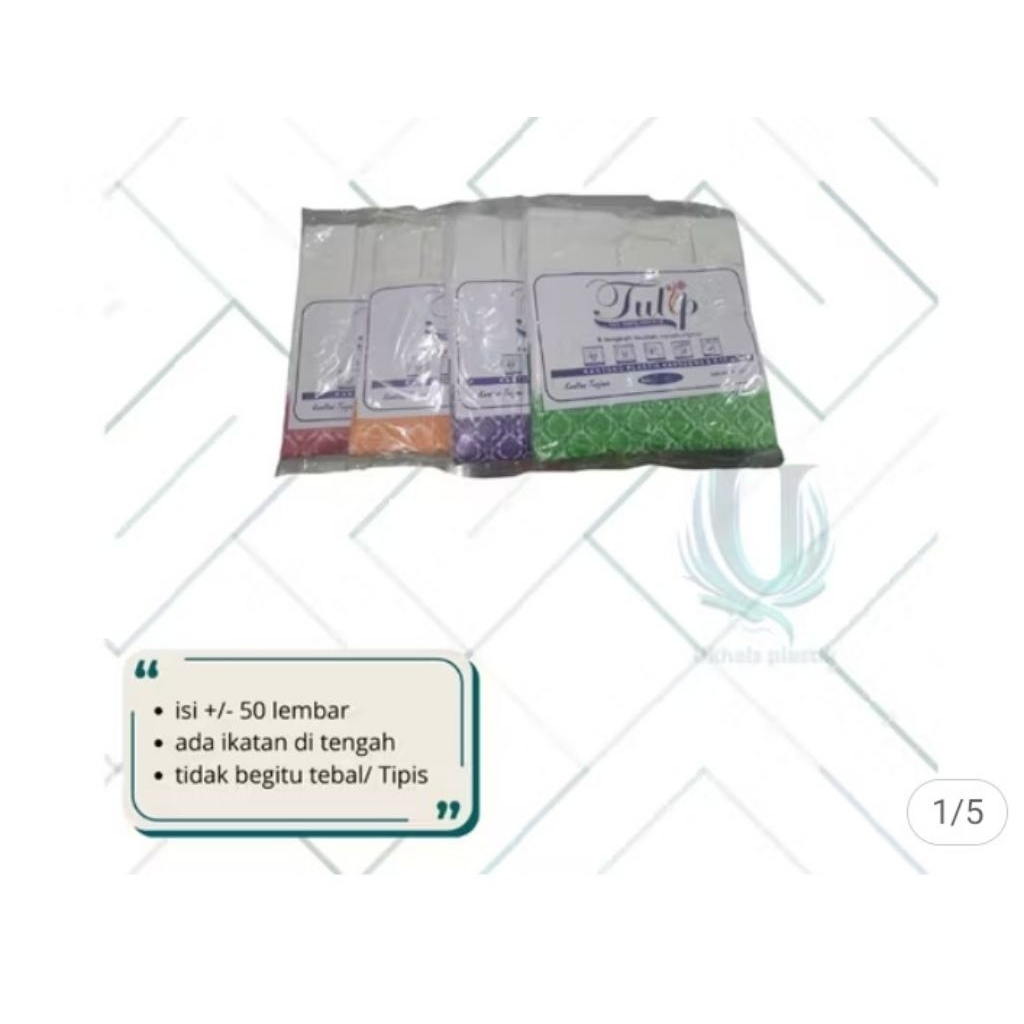Tas Kresek untuk kardus Hajatan  dengan Tali Motif Selamat Menikmati Tulip @50pcs