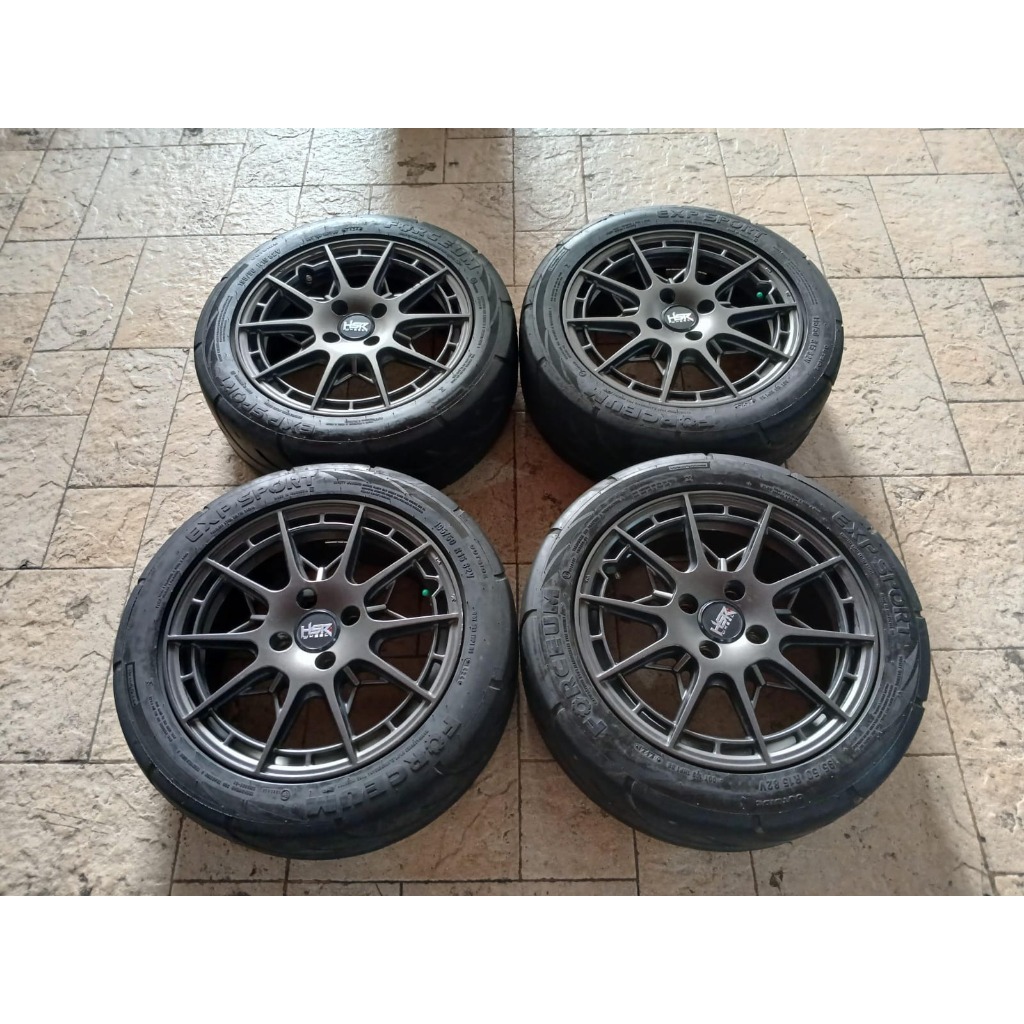 Velg bekas hsr ck05 ring15 lebar 6,5 baut 4x100 et42 ban semi slick 195 50 r15