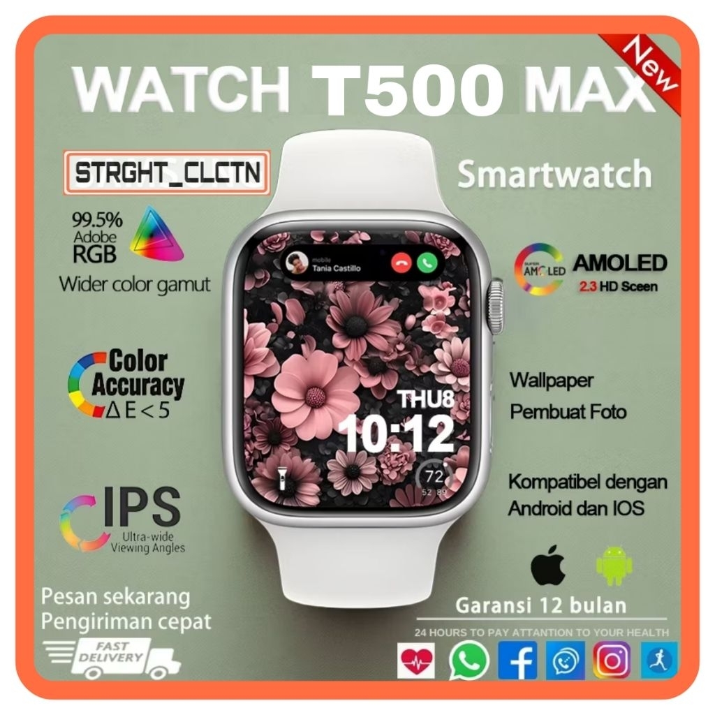 JAM HP ANDROID 4G SMARTWATCH ANTI AIR T500 Y68 BISA WA WHATSAPP TLFN MUSIK KAMERA BLUETOOTH ALARM KE