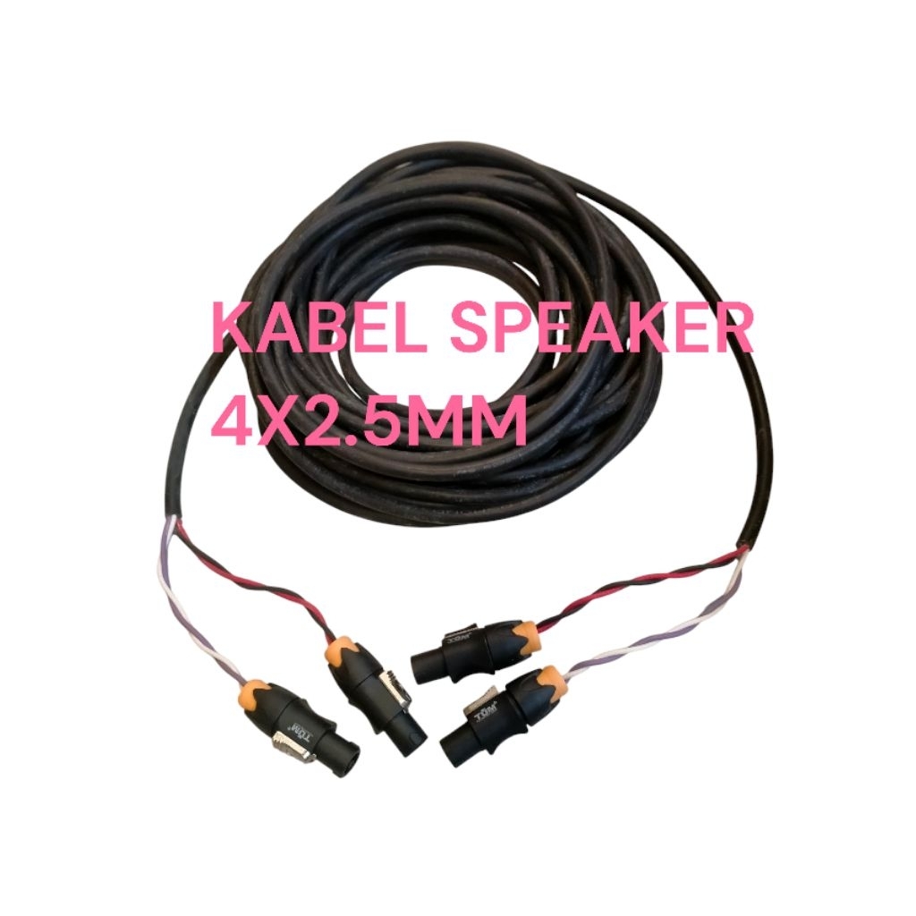 Profesional Kabel Speaker isi 4x2.5mm 15meter Lengkap dengan Jack Speakon