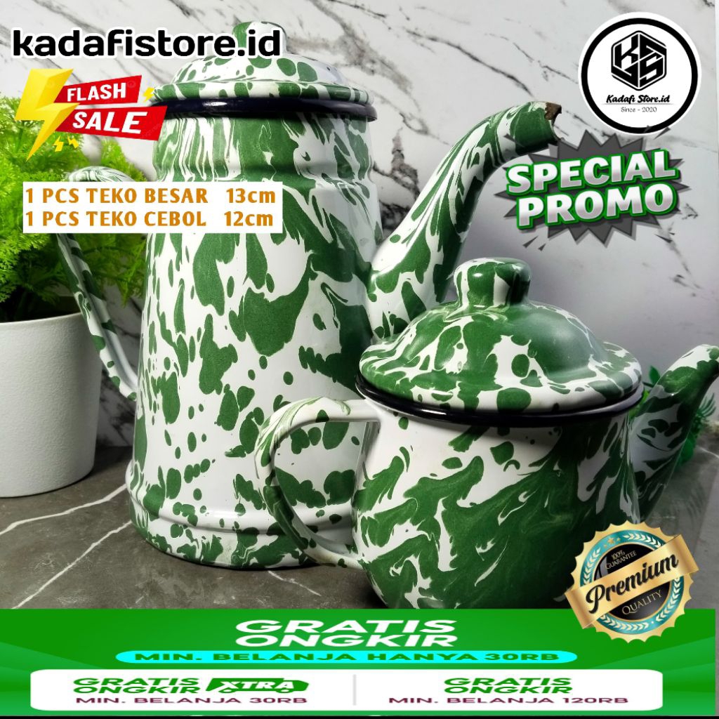 1 Paket Teko Blirik 13cm + Teko Cebol 12cm / teko jadul enamel/ teko Blirik jadul / teko blirik 1 se