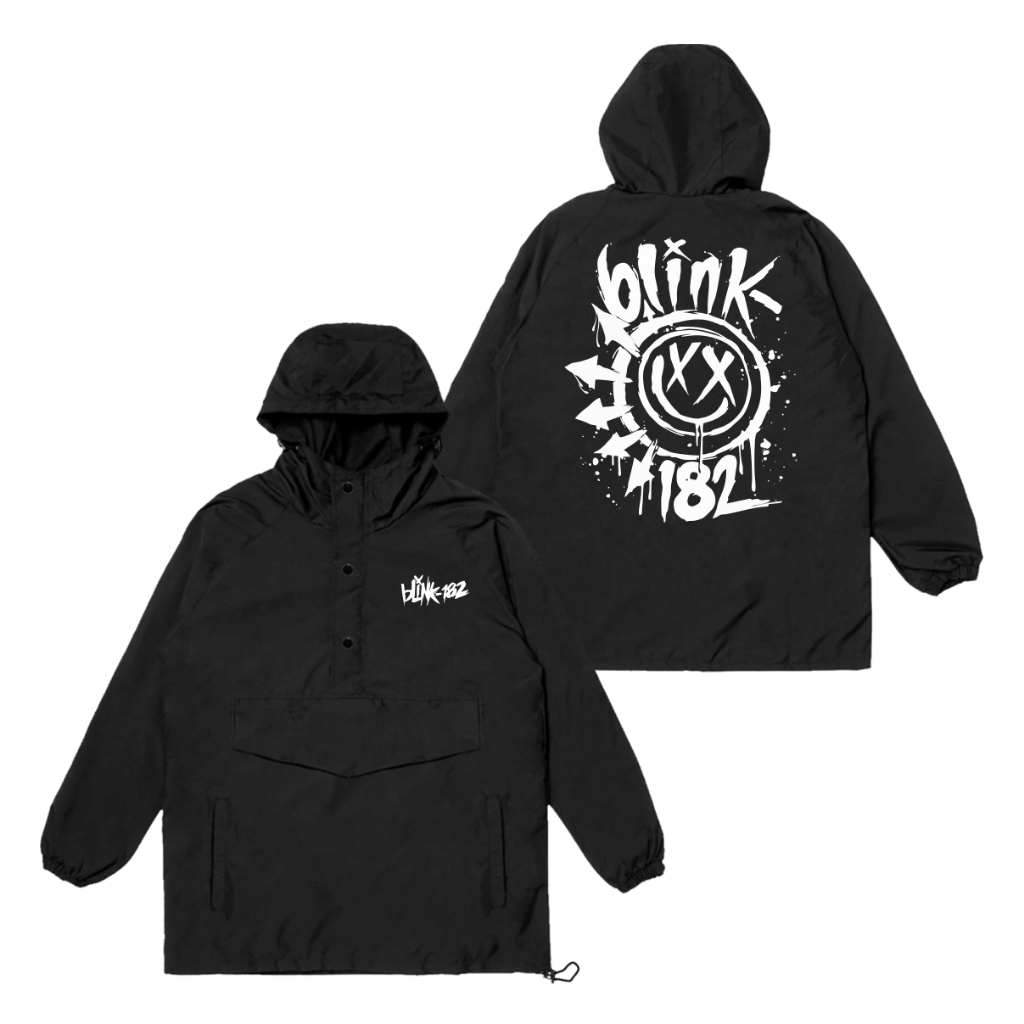 The Getooxs - jacket cougle Blink182 Smile Putih jacket parasut waterproof pria wanita